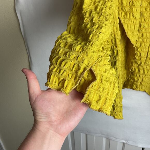 IC by Connie K Crinkle Asymmetric Shawl Mustard Yellow 3XL - Picture 5 of 9
